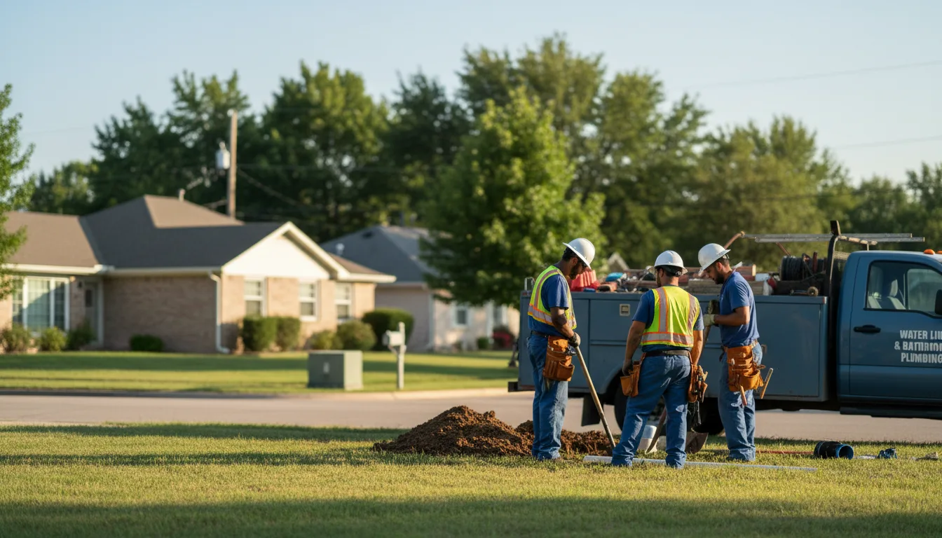 Residential water line and bathroom plumbing service in New Freedom, PA
